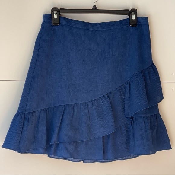Banana Republic Blue Ruffle Layered Skirt Casual Short Mini Skirt, Sz 6 - Picture 6 of 7
